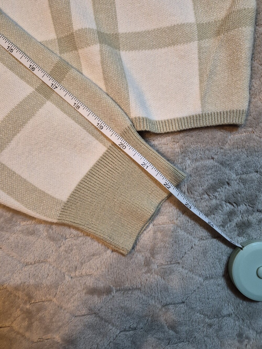 Lena Plaid Crop Top & Mini Skirt Matching Sweater Set, Medium, Like New - Picture 6 of 14